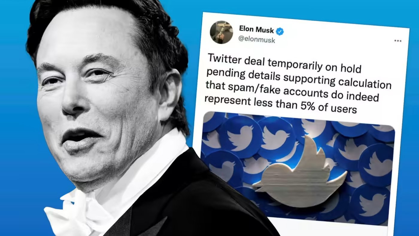 Elon Musk’s tweet about putting the deal ‘on hold’ sent Twitter shares lower © Financial Times